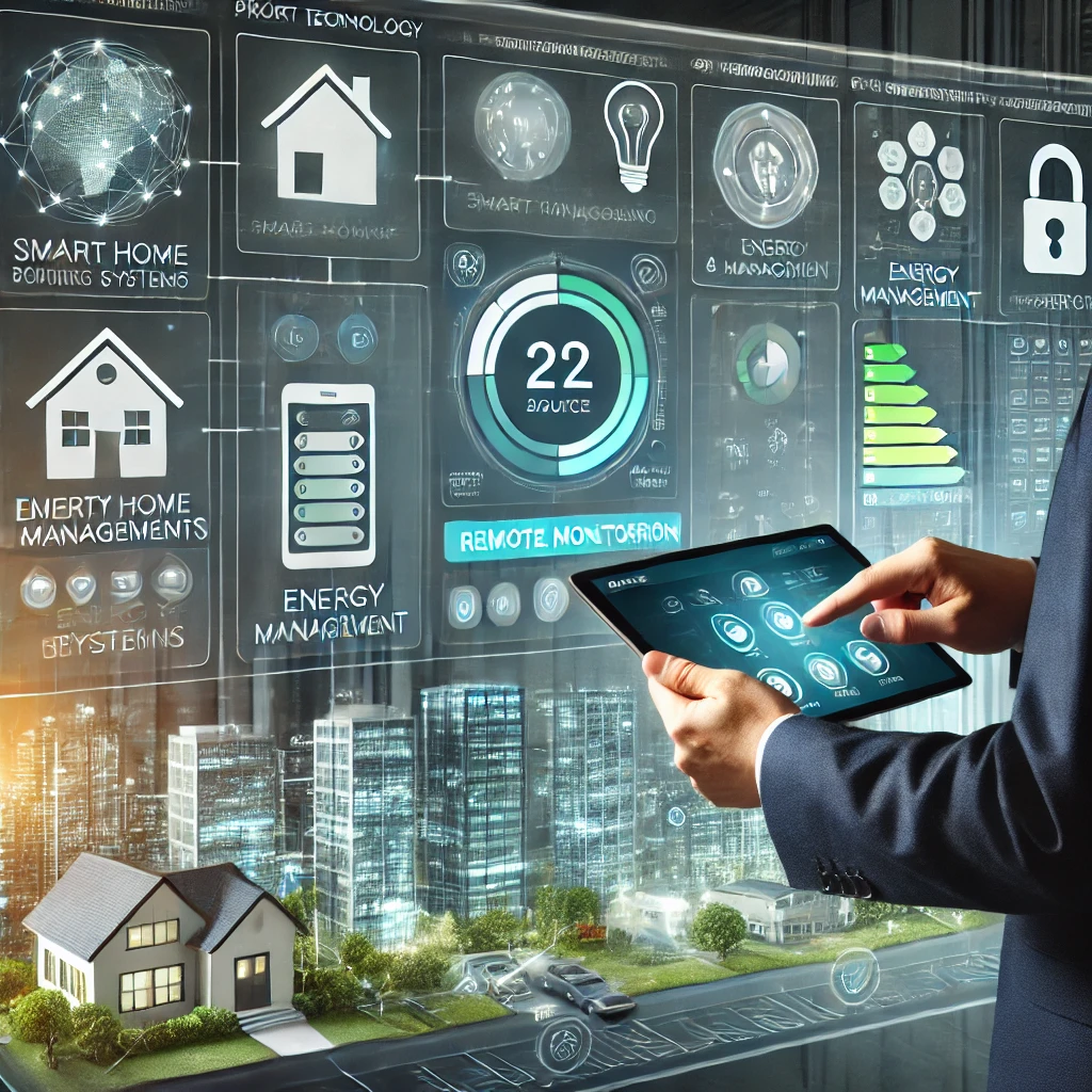 Smart technology in property management, including remote monitoring and energy management